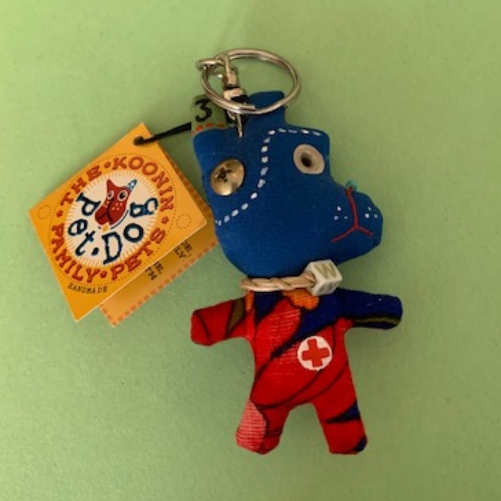 Koonin Family Pets blue dog key chain keepsake - NEW